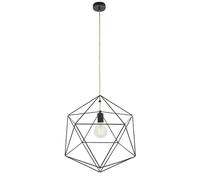 Endon Lighting Endon Icosa Single Light Ceiling Pendant in Black Finish