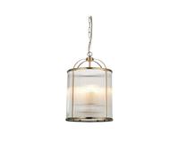 Endon Lighting Endon Lambeth Large 4 Light Glass Ceiling Pendant In Antique Brass Finish