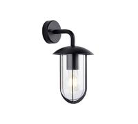Endon Lighting Endon Quinn Single Light Outdoor Hanging Wall Lantern in Textured Black Finish with Clear Polycarbonate