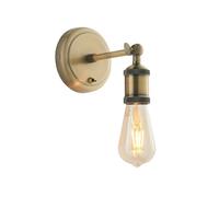 Endon Lighting Hal Single Light Wall Fitting In Antique Brass Finish