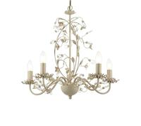 Ensora Lighting Tessa 5 Light Chandelier Ceiling Light, Cream