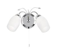 Ensora Lighting Olive 2 Light Wall Light, Silver