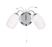 Ensora Lighting Olive 2 Light Wall Light, Silver