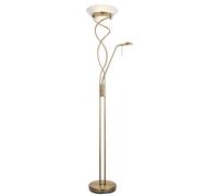 Endon MONACO-AN Monaco 2lt Floor Antique brass plate & frosted glass 230W R7s tungsten (117mm) & 33W G9 clear capsule (Required)