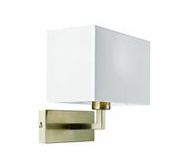 Ensora Lighting Sid Wall Light Satin Nickel, White