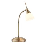 Endon Range 33W Antique Brass & White Glass Decorative Touch Dimmer Task Table Lamp