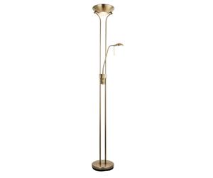 Endon ROME-AN Rome 2lt Floor Antique brass plate & opal glass 230W R7s tungsten (117mm) & 33W G9 clear capsule (Required)