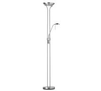 Endon ROME-SC 2 light modern mother & child floor lamp satin chrome finish rotary dimmer