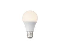 Saxby 76806 E27 LED GLS dimmable 8.5W Opal pc & gloss white plastic & bright nickel plate 8.5W LED E27 Warm White