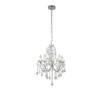 Endon Tabitha 5lt pendant IP44 18W Clear crystal (k9) glass detail & chrome effect plate lampshade