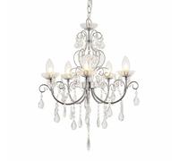 ENDON Tabitha 5X18W G9 Semi Flush Clear Crystal Ceiling Light Glass Chrome 61384