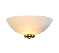 Endon WELLES-1WBAB Welles 1lt Wall Antique brass plate & white glass 60W E27 GLS (Required)