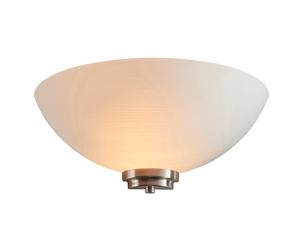 Endon WELLES-1WBSC Welles 1lt Wall Satin chrome plate & white glass 60W E27 GLS (Required)
