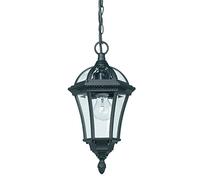 Drayton 1 Light Outdoor Ceiling Lantern Pendant Light Black IP44 E27 Netlighting Black One Size