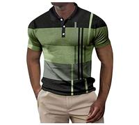 EndoraDore Men's Short Sleeve Polo Shirts Casual Golf Printed T-Shirts Summer Sport Moisture Wicking Performance Shirt, Green, Medium