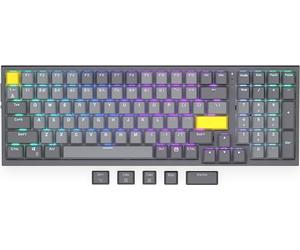 ENDORFY Celeris 1800, wireless keyboard with 1800 layout, QWERTY, BT, 2.4 GHz, SideTune, Yellow by Gateron Switches, FR4 top plate for an improved typing experience
