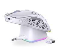 ENDORFY LIV Plus Wireless Onyx White, White Gaming Mouse, Wireless Mouse, 2.4GHz, BT, USB-A, Charging Station Included, Ultra-Light Design (69g), Max 26,000 DPI, PixArt PAW3395, EY6A017