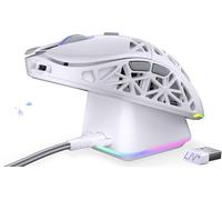 ENDORFY LIV Plus Wireless Onyx White, White Gaming Mouse, Wireless Mouse, 2.4GHz, BT, USB-A, Charging Station Included, Ultra-Light Design (69g), Max 26,000 DPI, PixArt PAW3395, EY6A017