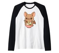 Endo's Pipistrelle Bat Eating Ramen Noodle Kawaii Cute Funny Raglan Baseball Tee