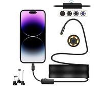 Endoscope Cable Camera for iPhone,1080P HD Borescope with 8 Adjustable LED Light, IP68 Waterproof 8MM Semi-Rigid Snake Camera for iPhone 14/13/12/11/Pro/Pro Max/Plus/Mini, 6.6FT / 2M