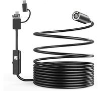 Endoscope Camera, 5.0MP USB Endoscope 14.2MM Auto Inspection Camera Industrial Borescope With 6 LED for Pipe Sewer Drain Inspection(2m)