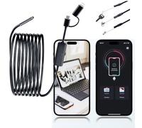 Endoscope Camera for iPhone 15/14/13/12/11 Pro Max & iPad, USB-C Direct Plug Borescope Camera Compatible with Samsung Galaxy S24/S23/S22/S21 Ultra, 33FT/10M Long Flexible Soft Inspection Snake Cam