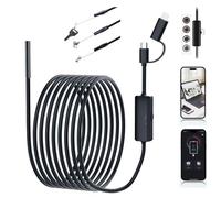 Endoscope Camera for iPhone 16/15/14/13/12/11 Pro Max & iPad, USB-C Direct Plug Borescope Compatible with Samsung Galaxy S24/S23/S22/S21 Ultra, 16.5FT/5M Semi Rigid Inspection Snake Camera