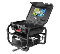 Endoscope Camera with 512Hz Sonde Transmitter, IP68 Waterproof, 9" LCD Monitor DVR, for Industrial Pipeline Inspection, 30M Cable