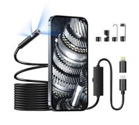 Endoscope Camera with Light, 1920P Borescope Camera with 8+1 Adjustable LED Lights, Semi-Rigid Cable 16.5FT, IP67 Waterproof for iPhone, iPad, Samsung,Cool Gadgets for Men