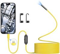 Endoscope Camera with Light Mobile Phone iPhone, DEPSTECH 7 mm Endoscope 2MP HD Only for iPhone/iPad/iOS 12.0+, Tube Camera, Channel Camera, Inspection Camera, No WiFi Required, IP67 Waterproof, 5 m