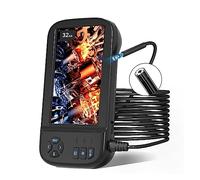 Endoscope, Dual Lens Borescope 1080P HD 8mm Industrial Endoscope 4.5 Inch IPS Screen Waterproof Snake Flexible Inspection Camera(1m,Single len)