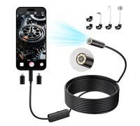 Endoscope Inspection Camera, 1920 HD Flexible Rigid Snake Camera, 8 LED Lights No WiFi Snake Camera Waterproof IP67 Tube Sink Pipe Drain Camera for Android iOS Tablet Samsung (16.4 ft/ 5m)