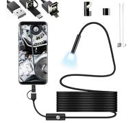 Endoscope Inspection Camera,3 in 1 USB Flexible Rigid Snake Camera,IP67 Waterproof Endoscope Photographic Equipment for Tube Sink Pipe Drain Aircondition Inspection,6 LED Light for Phone Tablet Device
