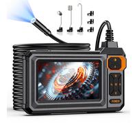 Endoscope Inspection Camera, 4.3" IPS Screen Industrial Endoscope with 8 LED Light, 1080P HD Digital Borescope, IP67 Waterproof Snake Sewer Inspection Camera, 5m Semi-Rigid Cable