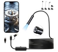Endoscope Inspection Camera，5.5mm Endoscope Camera 1920p Flexible Rigid Snake Cameras With 8 Led Lights，Type C IP67 Waterproof Borescope for iPhone, iPad, Android, iOS, Scope Cameras 16.5 Ft