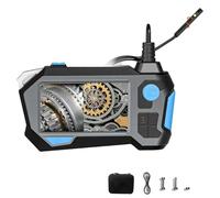 Endoscope Inspection Camera,720° Rotation Endoscope Camera with Light,IP68 Flexible Inspection Lens 8+1 Lamp,1080P HD Dual Lens Snake Borescope with Flashlight, 4.5'' IPS Screen,32GB Card, 5M