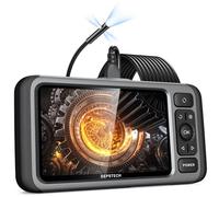 Endoscope Inspection Camera, DEPSTECH 5'' IPS Screen Triple Lens Inspection Camera with Light, 1080P HD Drain Camera with 16.5FT Flexible Cable, IP67 Waterproof Endoscope, Audio Record, 32G Card&Case