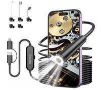 Endoscope Inspection Camera, Ferdiiz 1920P HD Borescope Camera, 16.4ft Semi-Rigid Snake Endoscope with 8 Adjustable LED Lights, IP67 Waterproof Drain Pipe Borescope Gadgets Tool for iOS9+ Android 6+