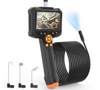 Endoscope Inspection Camera, Misilmp 4.3'' IPS Screen Borescope Camera IP67 Waterproof Industrial Pipe Endoscopes With 8 LED Lights, Drain Gadgets Tool With Flexible Semi-Rigid Cable (16.5 FT)