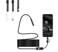 Endoscope Inspection Camera, OIHCAZ 7.0mm Endoscope Camera with Light 16.4 ft/ 5m Semi-Rigid Snake Borescope, IP67 Waterproof Sink Pipe Drain Inspect Micro USB Type-C for Android Tablet PC