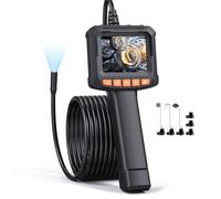 Endoscope Inspection Camera, Qimic 2.4'' IPS Screen Borescope with 8 LED Lights, IP67 Waterproof Endoscope, 1080P HD Snake Camera, 16.4FT Semi-Rigid Cable, Tools & Gadgets for Men