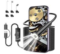 Endoscope Inspection Cameras, 1920P HD Ferdiiz Borescope Cameras, 32.8ft Semi-Rigid Inspection Camera with 8 Adjustable LED Lights, IP67 Waterproof Drain Pipe Camera Gadgets Tool for iOS9+ Android 6+