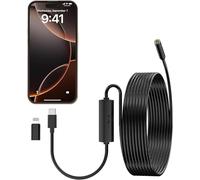 Endoscope with Light,1080P HD Borescope Camera with 8 Adjustable LED Lights 8mm Lens, Inspection Camera with 16.5ft Semi-Rigid Cable, Compatible with for iOS and Android