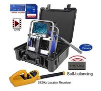 Endoscopes, 7mm Soft Cable 23mm Auto Self Balancing DVR Counter Endoscope Pipe Inspection Camera With 512hz Sonda Transmitter And Locator(20m,23mm 512Self Locator)