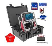 Endoscopes, 7mm Soft Cable 23mm Auto Self Balancing DVR Counter Endoscope Pipe Inspection Camera With 512hz Sonda Transmitter And Locator(30m,7mm Cable 512Self 23)