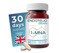 Endotelio 1-MNA Brain, Nootropic NAD Supplement with Ginkgo Biloba, Zinc & Biotin, NMN Alternative, Memory, Focus & Cognitive Function, Anti Ageing Brain Support, 30 Capsules