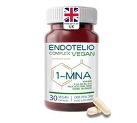 Endotelio 1-MNA Vegan Complex, NAD Supplement with D3, K2, B12, Iron & Folic Acid, The Vegan Multivitamin with NAD Support, Anti Ageing, Energy & Immune Health for Plant-Based Diets, 30 Capsules