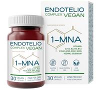 Endotelio Vegan Complex 1-MNA, Optimizing NAD+, Anti Aging, Sirtuin Activator with D3, K2, B2, B6, B12, Folic Acid, Zinc, Iron, Iodine, Selenium, Biohacking Supplement, 30 Caps