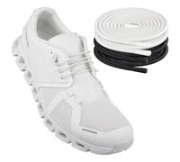 Endoto 2 Pairs Elastic Shoelaces for ON Cloud 5 & 6 No Tie Replacements Shoes Laces Stretchy Bungee Running Training(Color:Black+White,Size:22Inch)