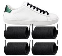 Endoto 2 Pairs Shoelaces for Gucci Ace Flat Shoe Laces Replacement Sneakers Shoes Strings(Color:Black,Size:50Inch)